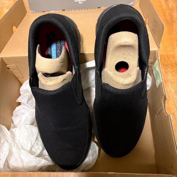 Skechers Work Mens 11 Black Slip Resistant Memory Foam Relaxed Fit Shoes NIB - Picture 4 of 7